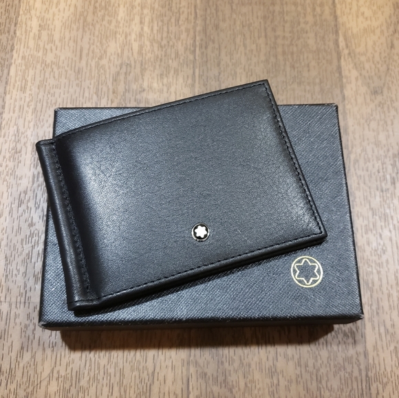 Montblanc Accessories Montblanc Mens Leather Wallet With Money Clip Poshmark